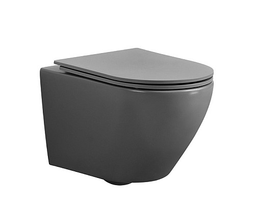 Унитаз ABBER BEQUEM AC1101MG подвесной серый матовый