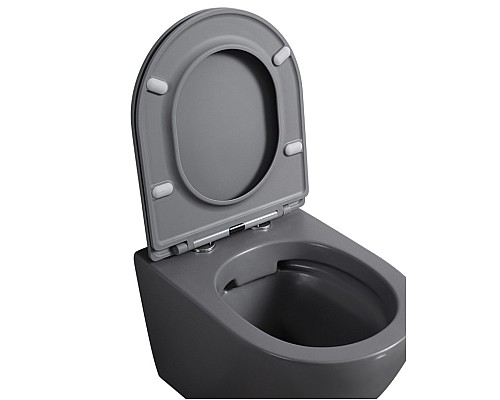 Унитаз ABBER BEQUEM AC1101MG подвесной серый матовый