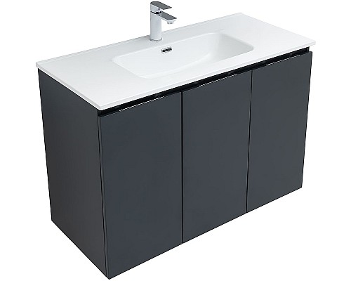 Тумба под раковину Aquanet Алвита New 100 277531 подвесная Антрацит