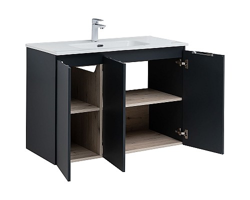 Тумба под раковину Aquanet Алвита New 100 277531 подвесная Антрацит