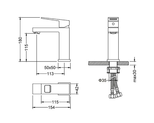 Смеситель для раковины Timo Briana 7161/17F Золото матовое
