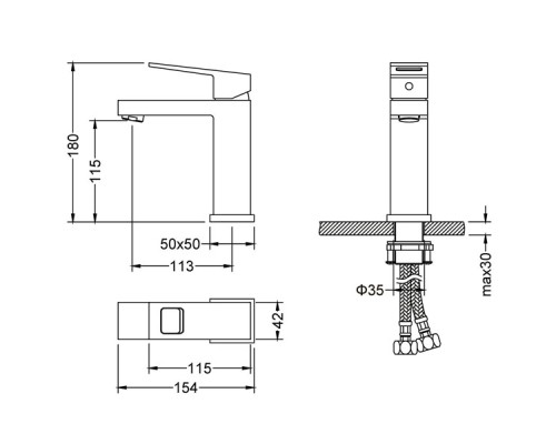 Смеситель для раковины Timo Briana 7161/17F Золото матовое