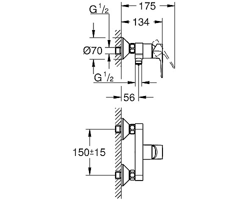 Смеситель для душа Grohe BauLoop 23633001 Хром