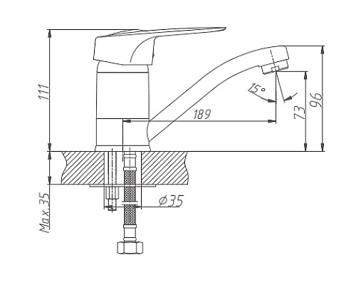 Смеситель для кухни Haiba HB4504 Хром