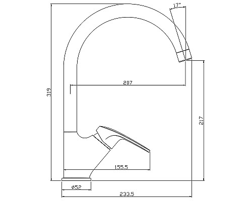 Смеситель для кухни Rossinka RS45-23 Хром
