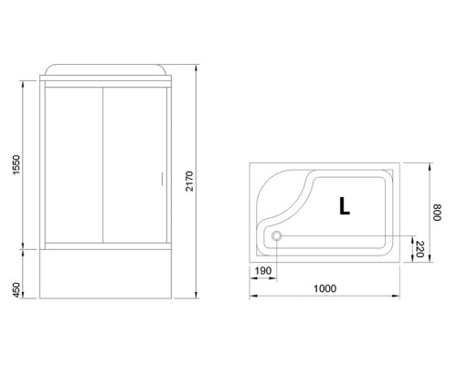 Душевая кабина Royal Bath 100x80 без гидромассажа