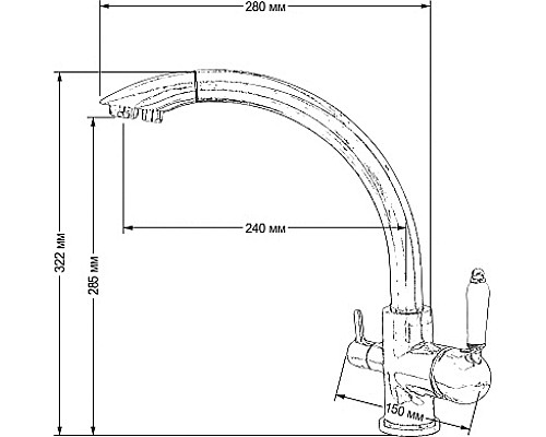 Смеситель для кухни Seaman Barcelone SSL-5382-SP Золото
