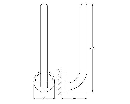Держатель запасных рулонов туалетной бумаги (хром) FBS LUX 021