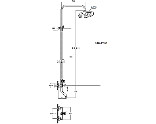 Душевая система Agger Merry A1393300 Хром