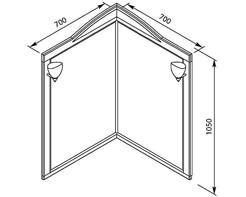 Зеркало Aquanet Луис 70 угловое белый
