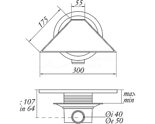 Душевой трап Migliore 300х125 24894 с решеткой Хром