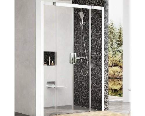 Душевая дверь Ravak Matrix MSD4-140 0WKM0100Z1 профиль Белый стекло Transparent