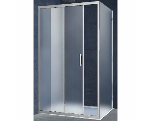 Душевой уголок Vincea Alpha 100x90 профиль Хром стекло текстурное