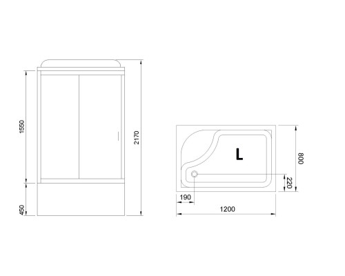 Душевая кабина Royal Bath BP 120x80 без гидромассажа