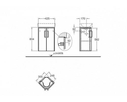 Тумба под раковину Geberit Renova Compact 42 см