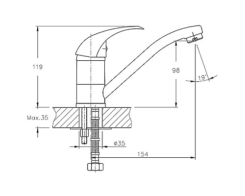 Смеситель для кухни Haiba HB4515 Хром