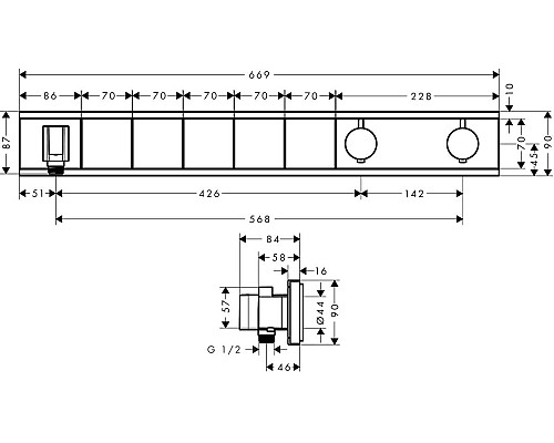 Смеситель для скрытого монтажа Hansgrohe RainSelect хром 15358400