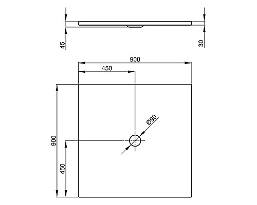 Душевой поддон BETTE Floor 90x90 цвет белый 5931-000