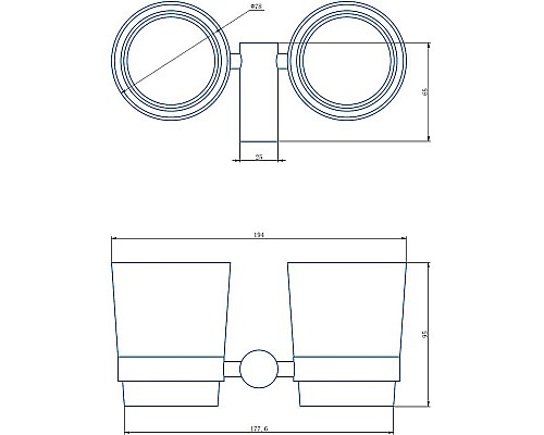 Стакан для зубных щеток Haiba HB8408-7 двойной Черный матовый