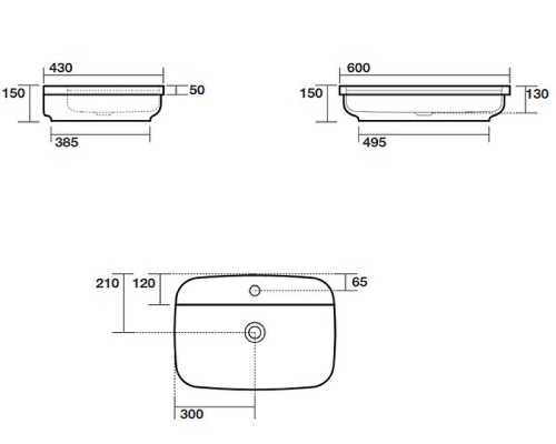 Раковина Kerasan Tribeca 60 514201*1 Белая