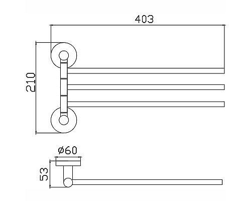 Полотенцедержатель Haiba HB8313 поворотный Нержавеющая сталь