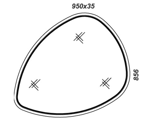 Зеркало Clarberg Clarberg Stone 95 Stn.02.10 с подсветкой с сенсорным выключателем
