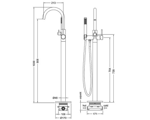 Смеситель для ванны Timo Saona 2310/17Y-CR Золото матовое