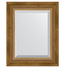 Зеркало Evoform Exclusive 53х43 BY 3354 с фацетом в багетной раме - Состаренная бронза с плетением 70 мм