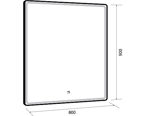Зеркало Dreja Point 80 99.9029 с подсветкой Белый с сенсорным выключателем