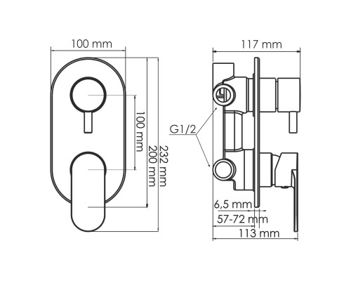 Душевая система WasserKRAFT Elbe A177471 Черная матовая