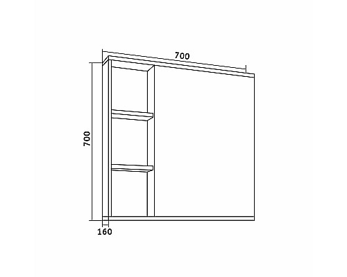 Зеркальный шкаф Grossman Форта 70 207002 Дуб галифакс