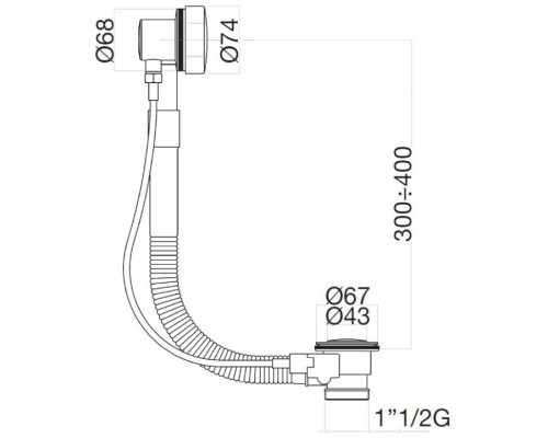 Слив-перелив Webert AC0035015 полуавтомат Хром