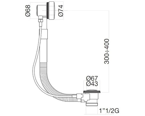 Слив-перелив Webert AC0035015 полуавтомат Хром