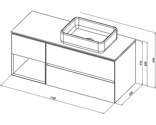 Тумба под раковину Allen Brau Infinity 120 R 1.21007.WM подвесная Белая матовая
