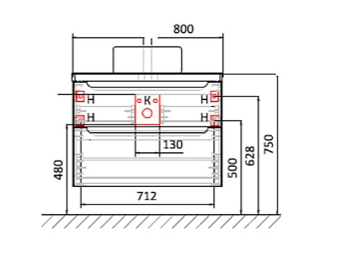 Столешница под раковину Jorno Wood 80 Wood.06.80/LW Светлое дерево