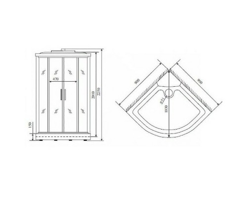 Душевая кабина Timo Standart 90x90 T-5509 без гидромассажа