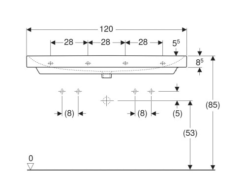 Раковина Geberit Smyle Square 500.253.01.1 120 белая