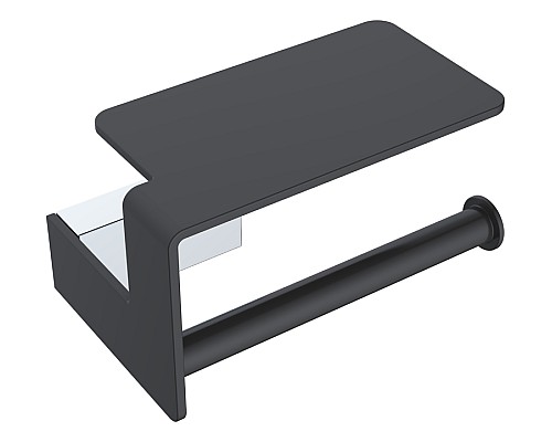 держатель туал.бумаги с полкой Сhrome & Black Boheme Q 10941-CR-B