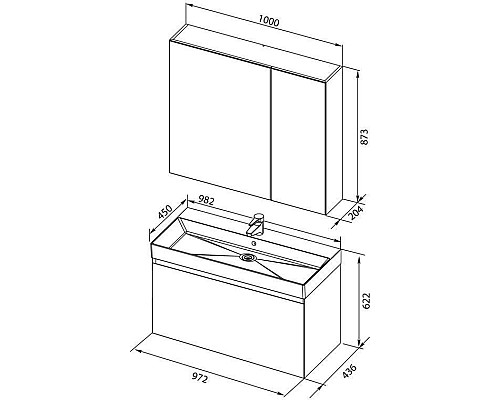Комплект мебели Aquanet 00203645