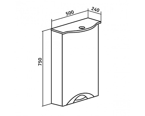 Зеркальный шкаф Runo Ибица 50 00000001075 правый
