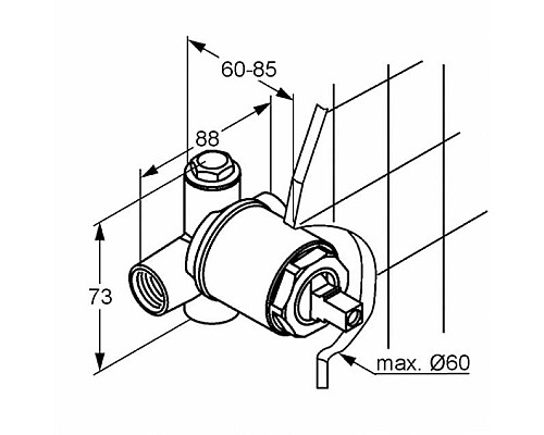 Встраиваемый семситель для душа Kludi 38826N