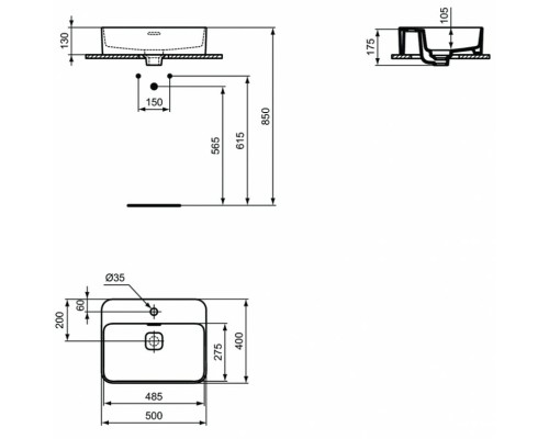 Раковина Ideal Standard Strada II Vessel 50 T296601 Euro White