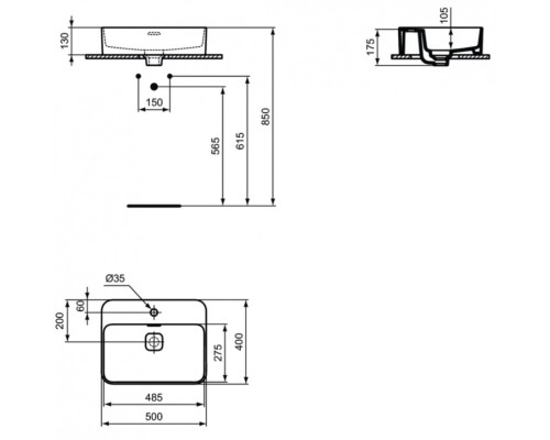 Раковина Ideal Standard Strada II Vessel 50 T296601 Euro White