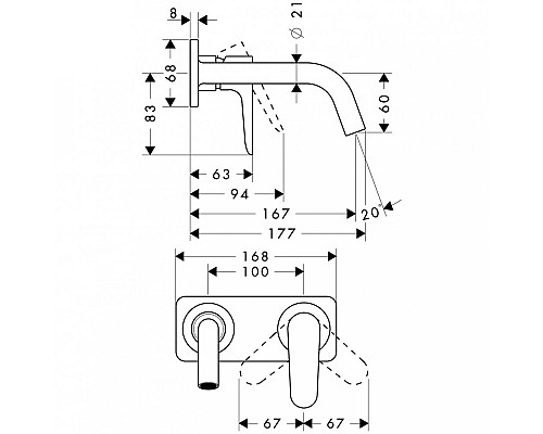 Смеситель для раковины Axor Citterio M 34112000 Хром