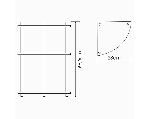 Напольная стеклянная полка WasserKRAFT K-4133 Хром Напольная стеклянная полка WasserKRAFT K-4133 Хром