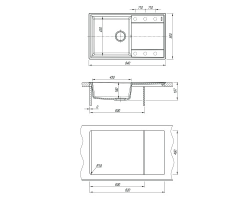 Кухонная мойка Lemark Imandra 840 9910036 Шампань