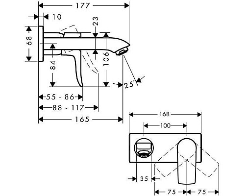 Смеситель для раковины Hansgrohe Metris 31085000