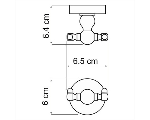 Крючок двойной WasserKRAFT K-2223D