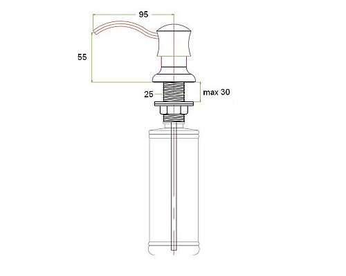 Дозатор встраиваемый нержавейка ZORG ZR-21 STEEL