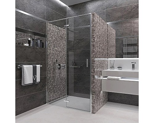 Душевая дверь Veconi Vianno VN-73 80 VN73-80-01-C4 профиль Хром стекло прозрачное